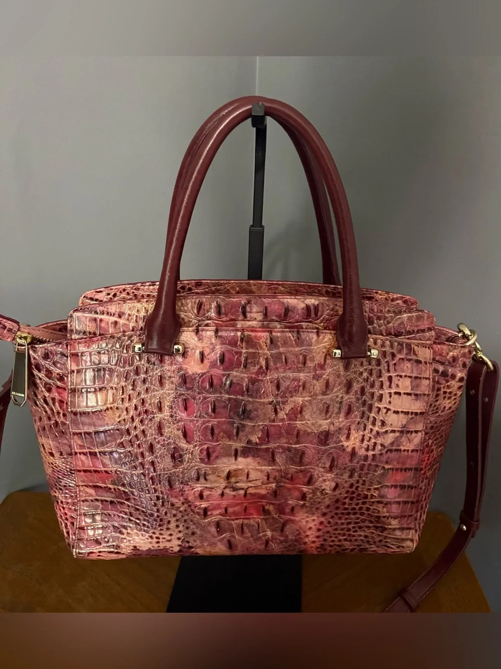 Brahmin Nadia Satchel in Freesia Edinburgh colorway with Dustbag